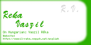 reka vaszil business card