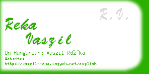 reka vaszil business card